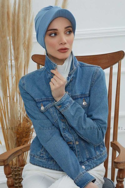 Sandra - Turban En Coton Sky Blue