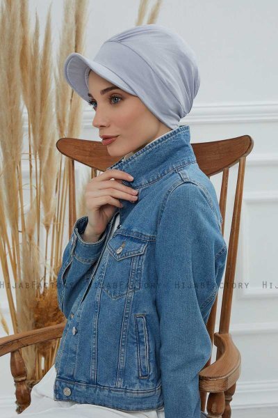 Sandra - Turban En Coton Gris Clair
