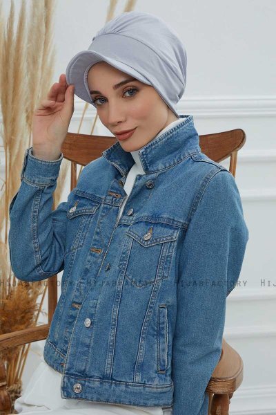 Sandra - Turban En Coton Gris Clair