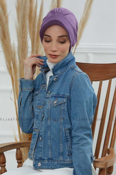 Sandra - Turban En Coton Violet