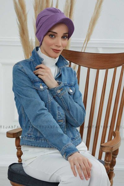 Sandra - Turban En Coton Violet