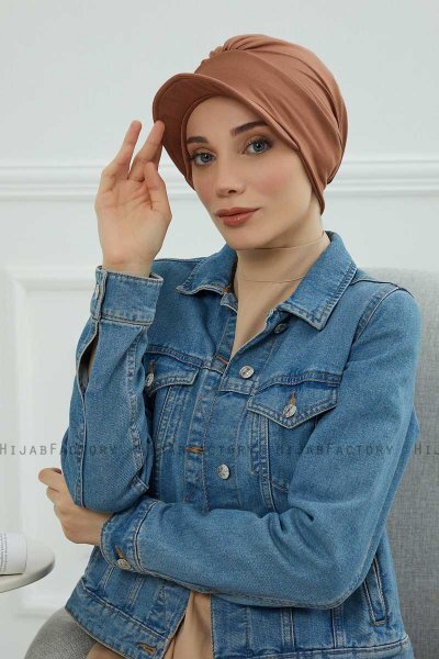 Sandra - Turban En Coton Caramel