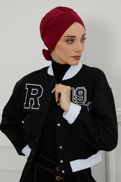 Ellie - Turban En Coton Bordeaux