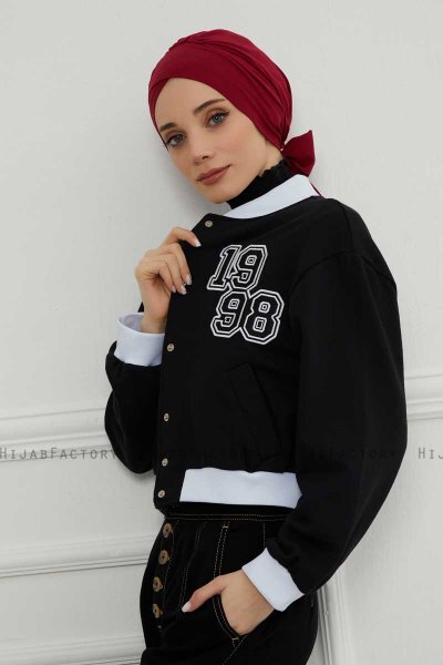 Ellie - Turban En Coton Bordeaux