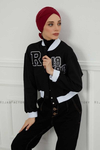 Ellie - Turban En Coton Bordeaux