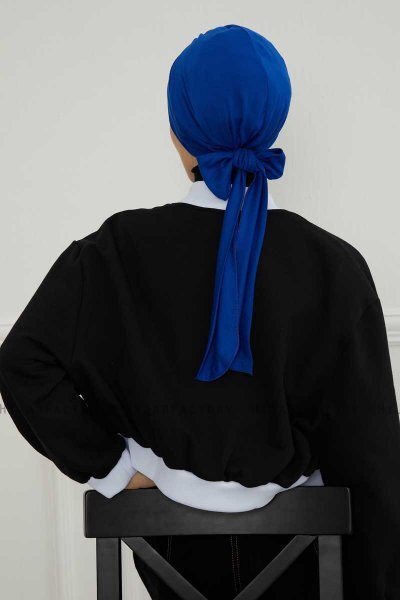 Ellie - Turban En Coton Bleu