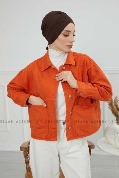 Ellie - Turban En Coton Marron