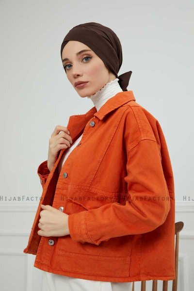 Ellie - Turban En Coton Marron