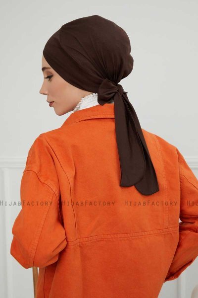 Ellie - Turban En Coton Marron