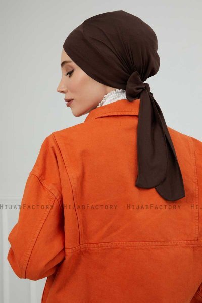 Ellie - Turban En Coton Marron