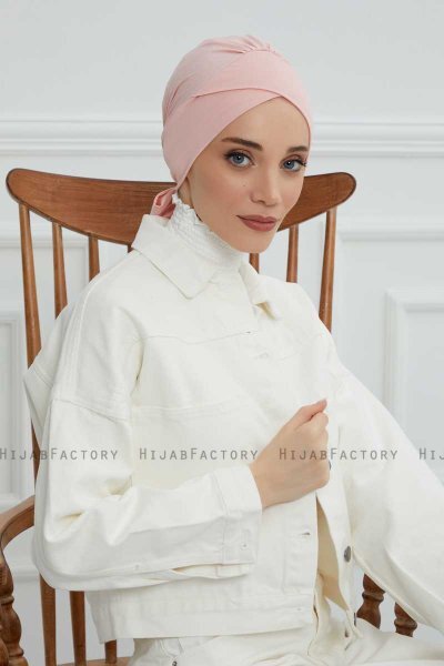 Ellie - Turban En Coton Vieux Rose