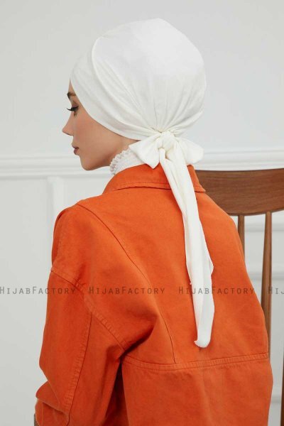 Ellie - Turban En Coton Crème