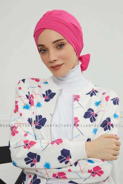 Ellie - Turban En Coton Fuchsia