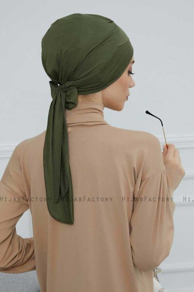 Ellie - Turban En Coton Kaki