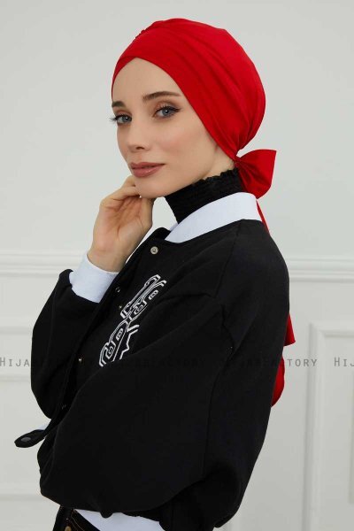 Ellie - Turban En Coton Rouge
