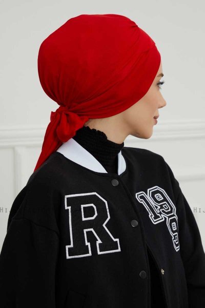 Ellie - Turban En Coton Rouge