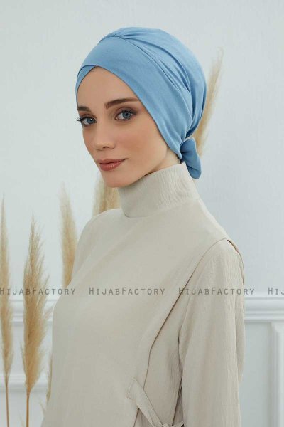 Ellie - Turban En Coton Sky Blue