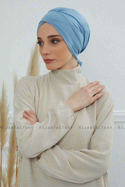 Ellie - Turban En Coton Sky Blue