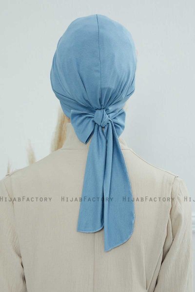 Ellie - Turban En Coton Sky Blue