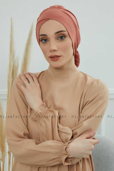 Ellie - Turban En Coton Saumon