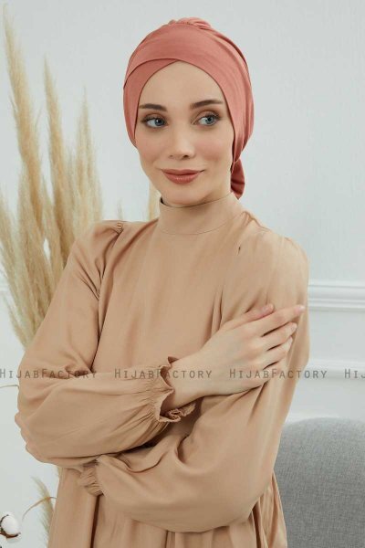 Ellie - Turban En Coton Saumon