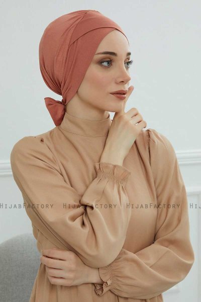 Ellie - Turban En Coton Saumon