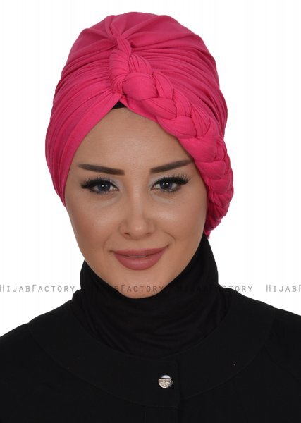 Theresa - Turban En Coton Fuchsia - Ayse Turban