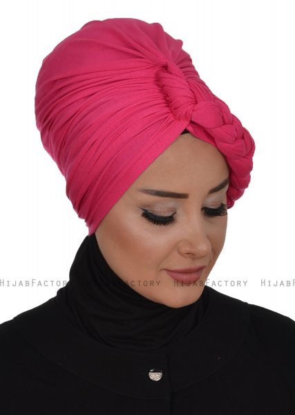 Theresa - Turban En Coton Fuchsia - Ayse Turban