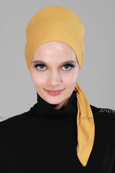 Felicia - Turban En Coton Moutarde