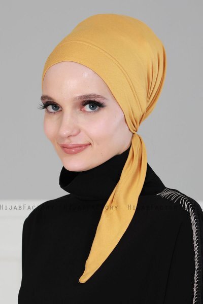 Felicia - Turban En Coton Moutarde