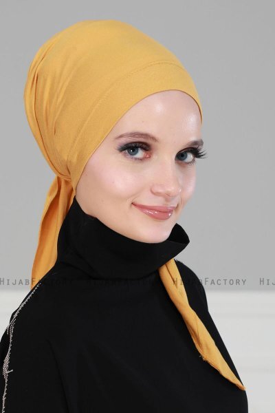 Felicia - Turban En Coton Moutarde