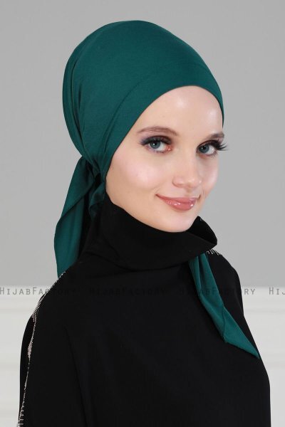 Felicia - Turban En Coton Vert Foncé