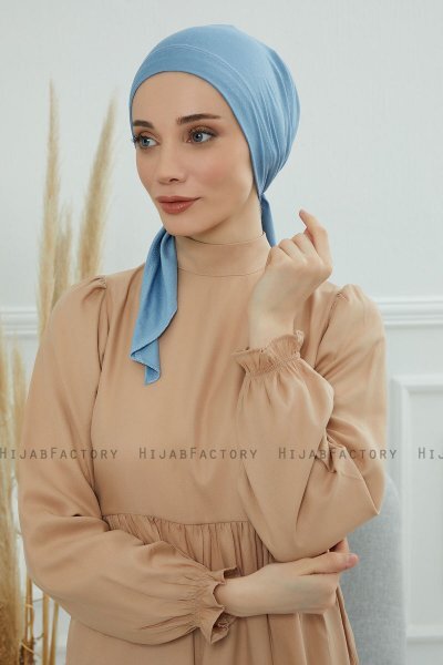 Felicia - Turban En Coton Sky Blue