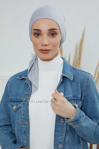 Felicia - Turban En Coton Gris Clair