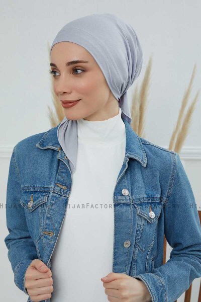 Felicia - Turban En Coton Gris Clair