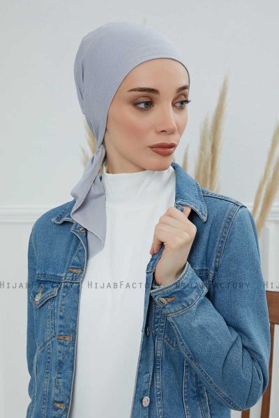 Felicia - Turban En Coton Gris Clair