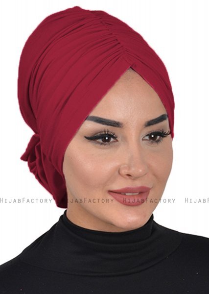 Kerstin - Turban En Coton Bordeaux - Ayse Turban