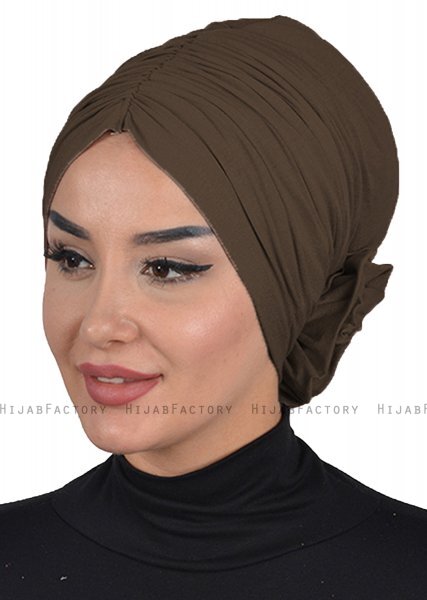 Kerstin - Turban En Coton Marron - Ayse Turban