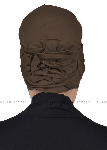 Kerstin - Turban En Coton Marron - Ayse Turban