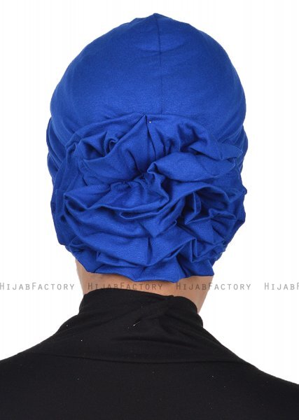 Kerstin - Turban En Coton Bleu - Ayse Turban