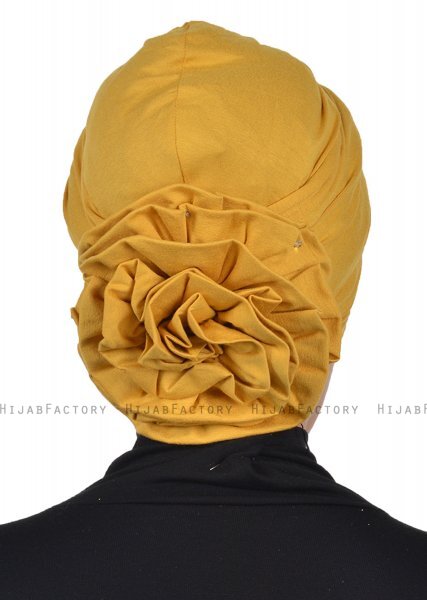 Kerstin - Turban En Coton Moutarde - Ayse Turban