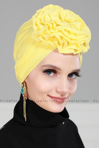 Kerstin - Turban En Coton Jaune - Ayse Turban