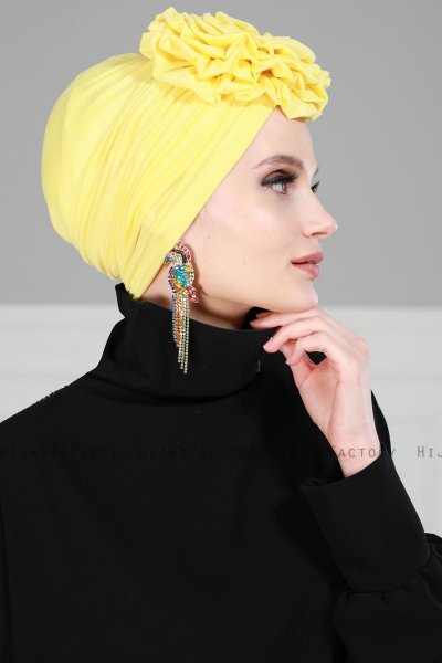 Kerstin - Turban En Coton Jaune - Ayse Turban