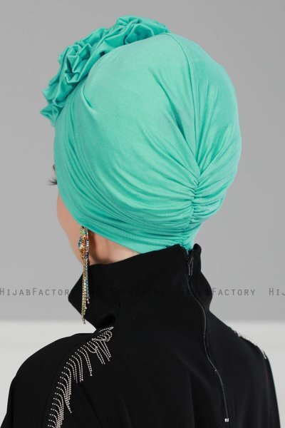 Kerstin - Turban En Coton Turquoise - Ayse Turban