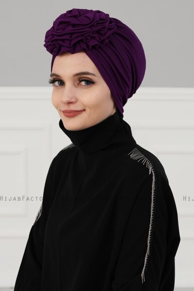 Kerstin - Turban En Coton Violet - Ayse Turban