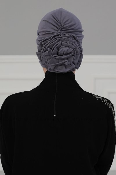 Kerstin - Turban En Coton Gris - Ayse Turban