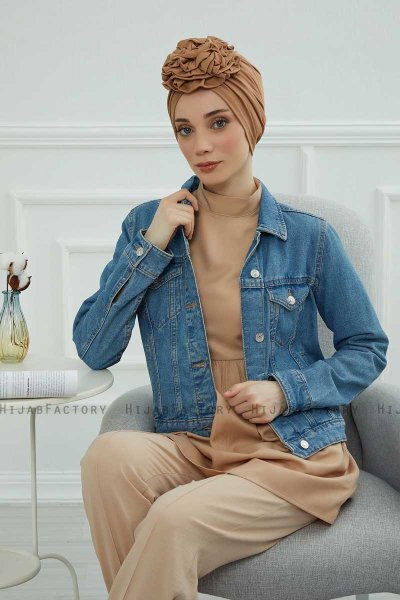 Kerstin - Turban En Coton Marron Clair