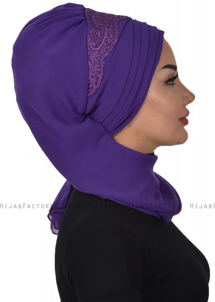 Celine - Turban Chiffon Violet - Ayse Turban