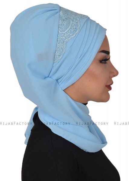 Celine - Turban Chiffon Bleu Clair - Ayse Turban