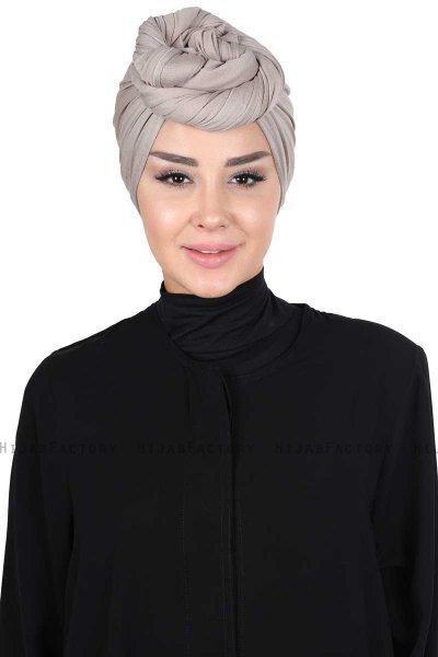 Sigrid - Hijab Coton Taupe - Ayse Turban